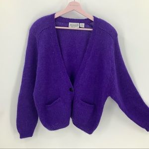 Vintage autograph mohair blend purple Cardigan L
